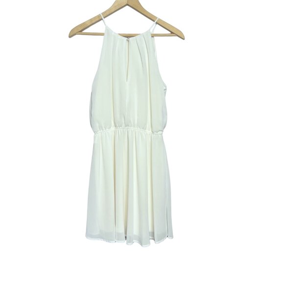 DNA Couture Blouson Dress Womens Size M Creamy White Light Sheer Fairy Feminine - Picture 4 of 11